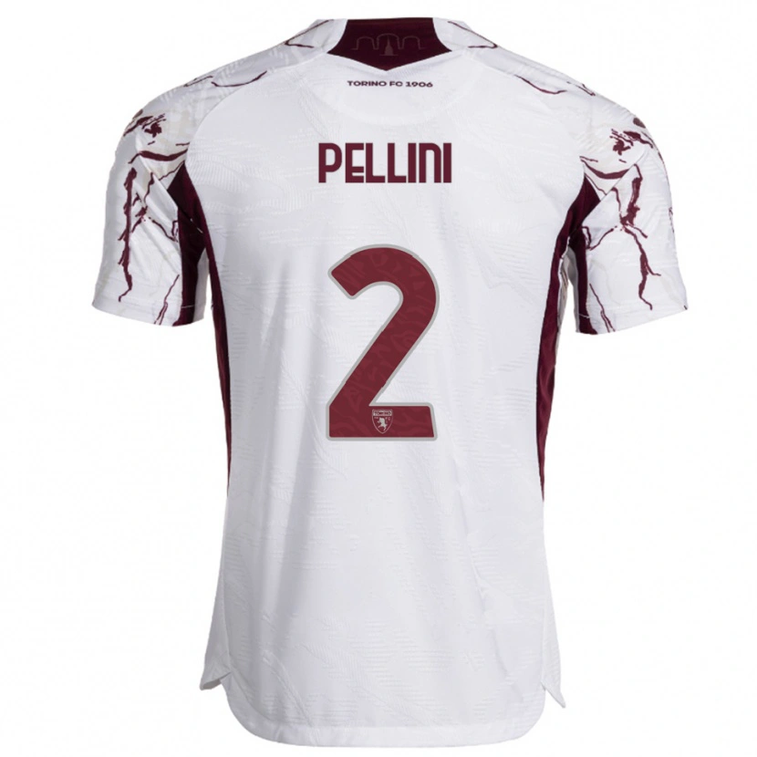 Danxen Dětské Mattia Pellini #2 Bílá Burgundská Daleko Hráčské Dresy 2025/26 Dres