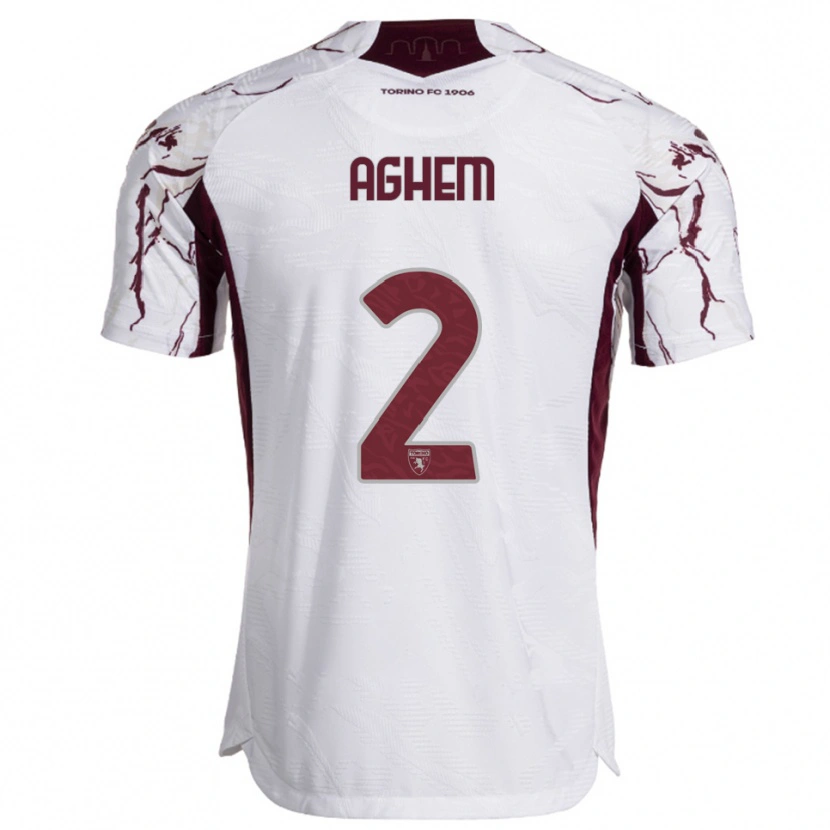 Danxen Dětské Brigitta Aghem #2 Bílá Burgundská Daleko Hráčské Dresy 2025/26 Dres