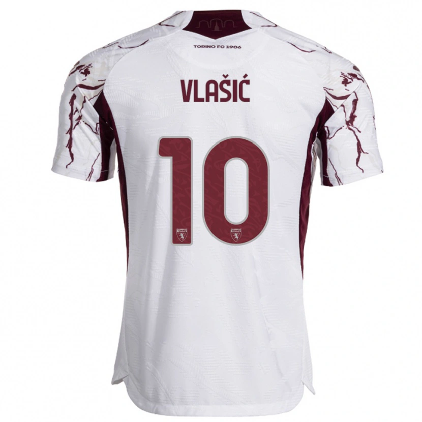 Danxen Dětské Nikola Vlašić #10 Bílá Burgundská Daleko Hráčské Dresy 2025/26 Dres