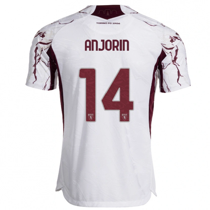 Danxen Dětské Tino Anjorin #14 Bílá Burgundská Daleko Hráčské Dresy 2025/26 Dres