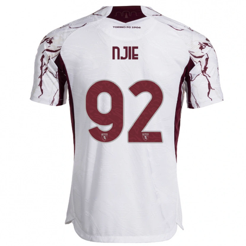 Danxen Dětské Alieu Njie #92 Bílá Burgundská Daleko Hráčské Dresy 2025/26 Dres