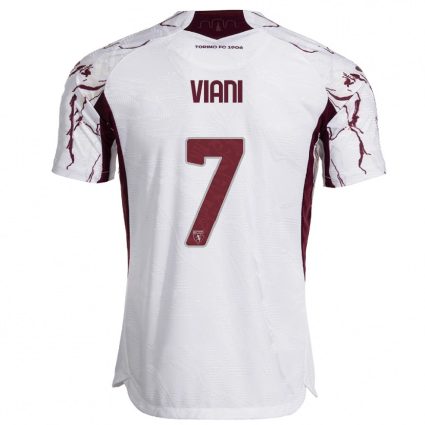 Danxen Dětské Pietro Viani #7 Bílá Burgundská Daleko Hráčské Dresy 2025/26 Dres