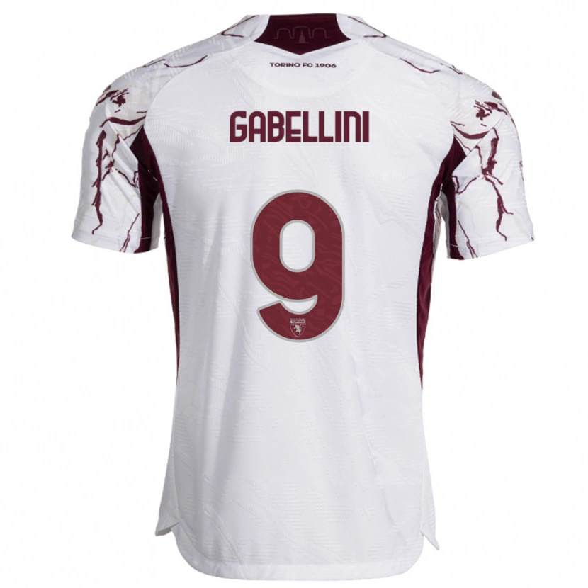 Danxen Dětské Tommaso Gabellini #9 Bílá Burgundská Daleko Hráčské Dresy 2025/26 Dres