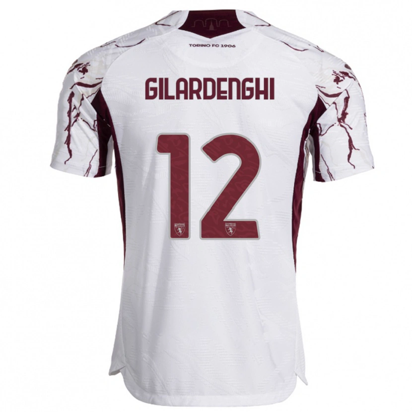 Danxen Dětské Riccardo Gilardenghi #12 Bílá Burgundská Daleko Hráčské Dresy 2025/26 Dres