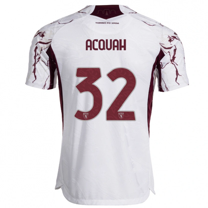 Danxen Dětské Wisdom Acquah #32 Bílá Burgundská Daleko Hráčské Dresy 2025/26 Dres