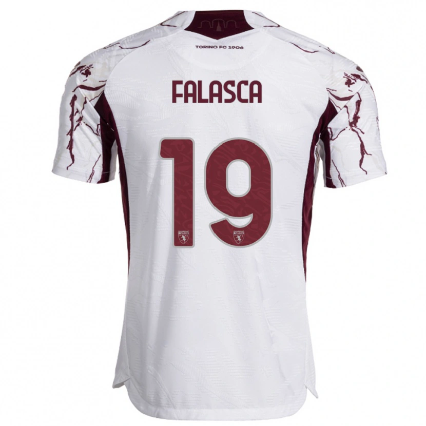 Danxen Dětské Gabriele Falasca #19 Bílá Burgundská Daleko Hráčské Dresy 2025/26 Dres