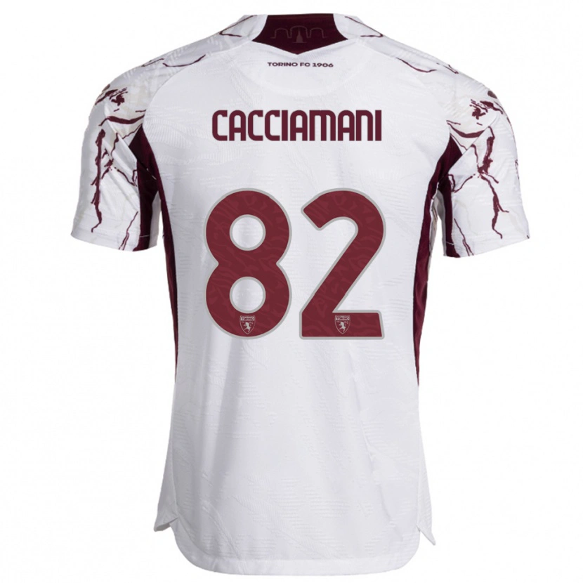 Danxen Dětské Alessio Cacciamani #82 Bílá Burgundská Daleko Hráčské Dresy 2025/26 Dres