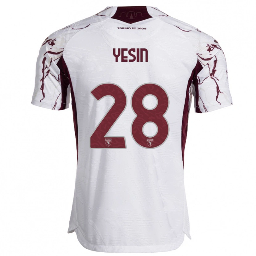 Danxen Dětské Demyan Yesin #28 Bílá Burgundská Daleko Hráčské Dresy 2025/26 Dres