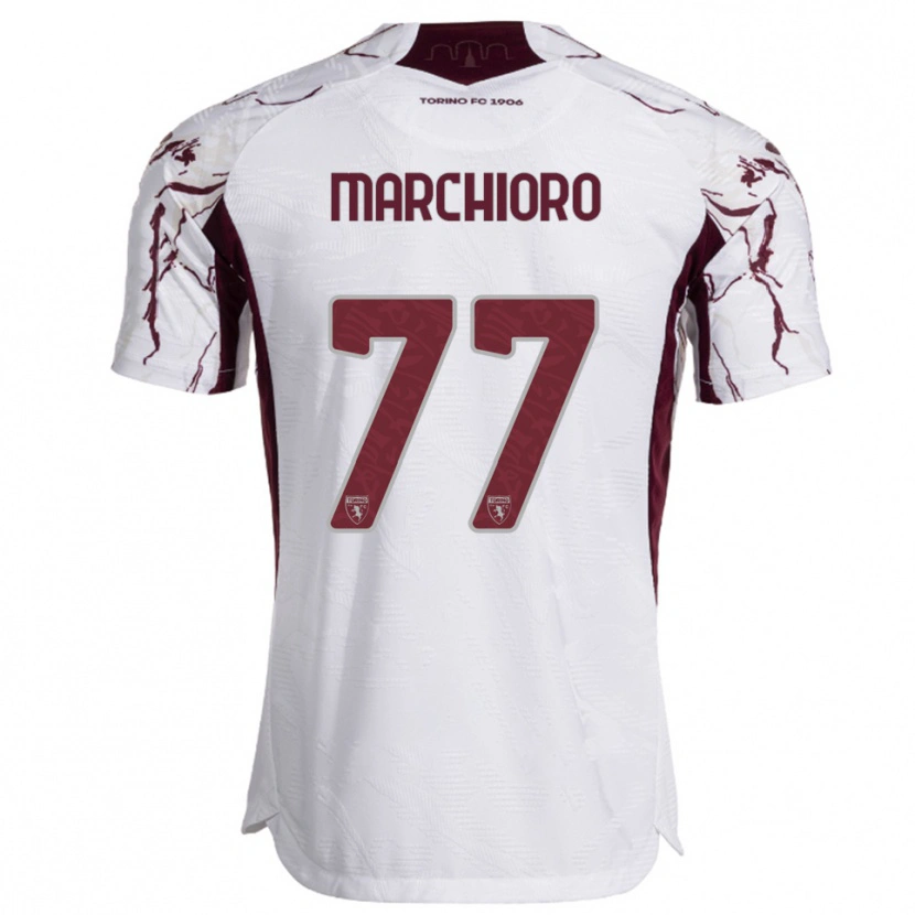 Danxen Dětské Raffaele Marchioro #77 Bílá Burgundská Daleko Hráčské Dresy 2025/26 Dres