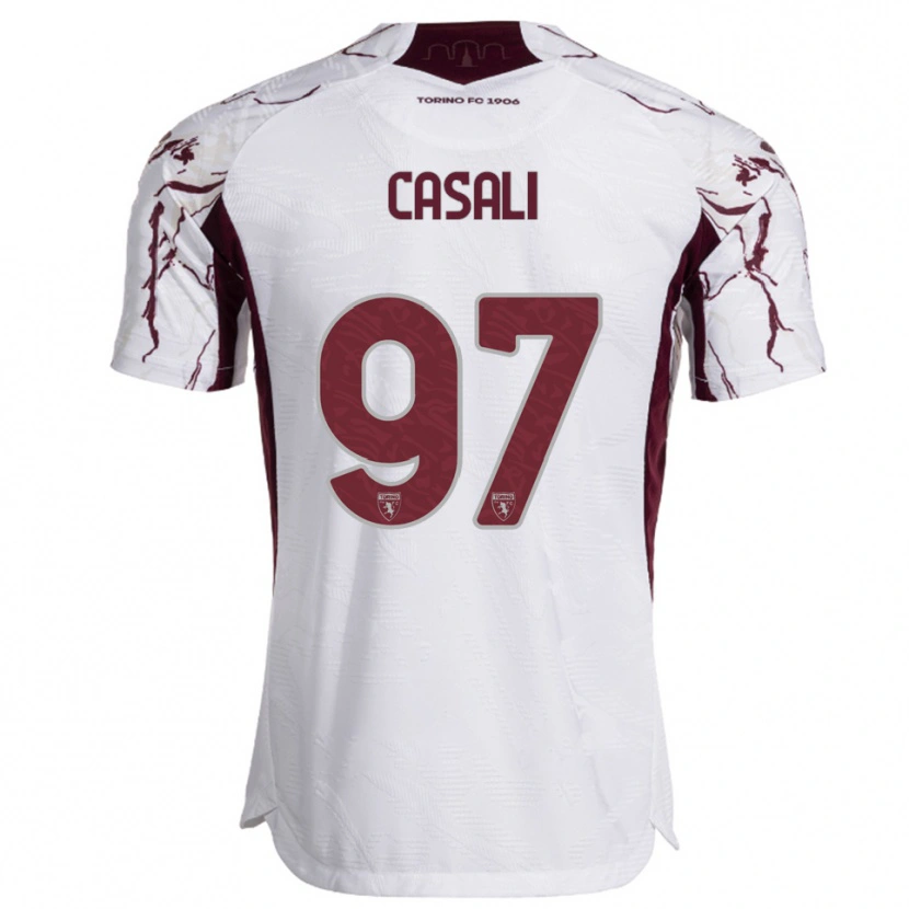 Danxen Dětské Michele Casali #97 Bílá Burgundská Daleko Hráčské Dresy 2025/26 Dres
