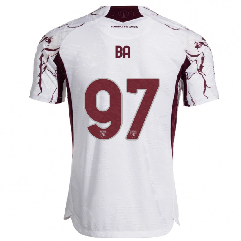 Danxen Dětské El-Hadji Ba #97 Bílá Burgundská Daleko Hráčské Dresy 2025/26 Dres