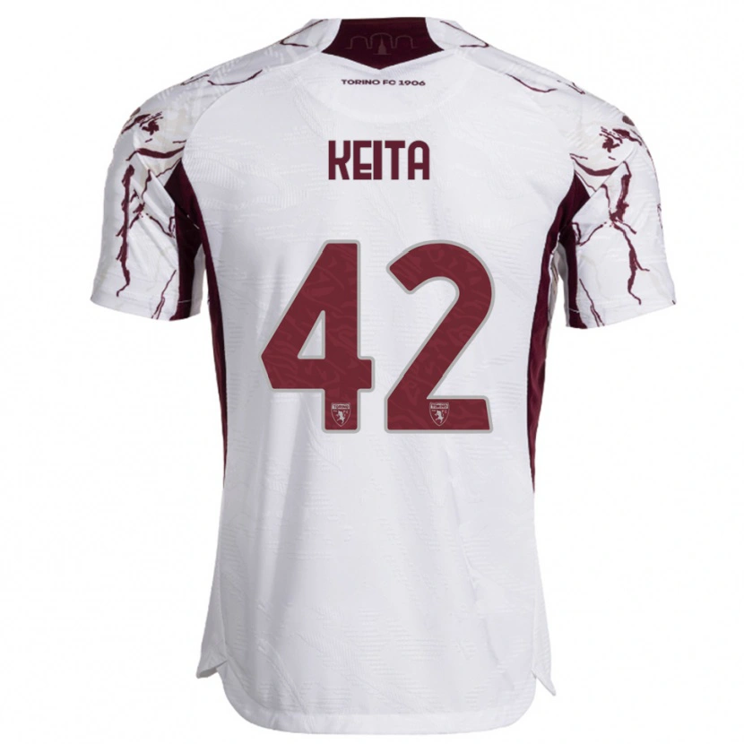 Danxen Dětské Karamoko Keita #42 Bílá Burgundská Daleko Hráčské Dresy 2025/26 Dres