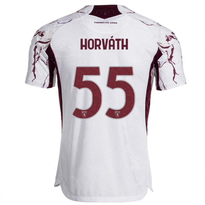 Danxen Dětské Krisztofer Horváth #55 Bílá Burgundská Daleko Hráčské Dresy 2025/26 Dres