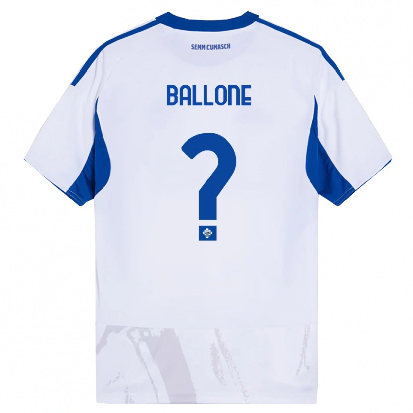 Danxen Dětské Andrea Ballone #0 Bílá Modrá Daleko Hráčské Dresy 2025/26 Dres