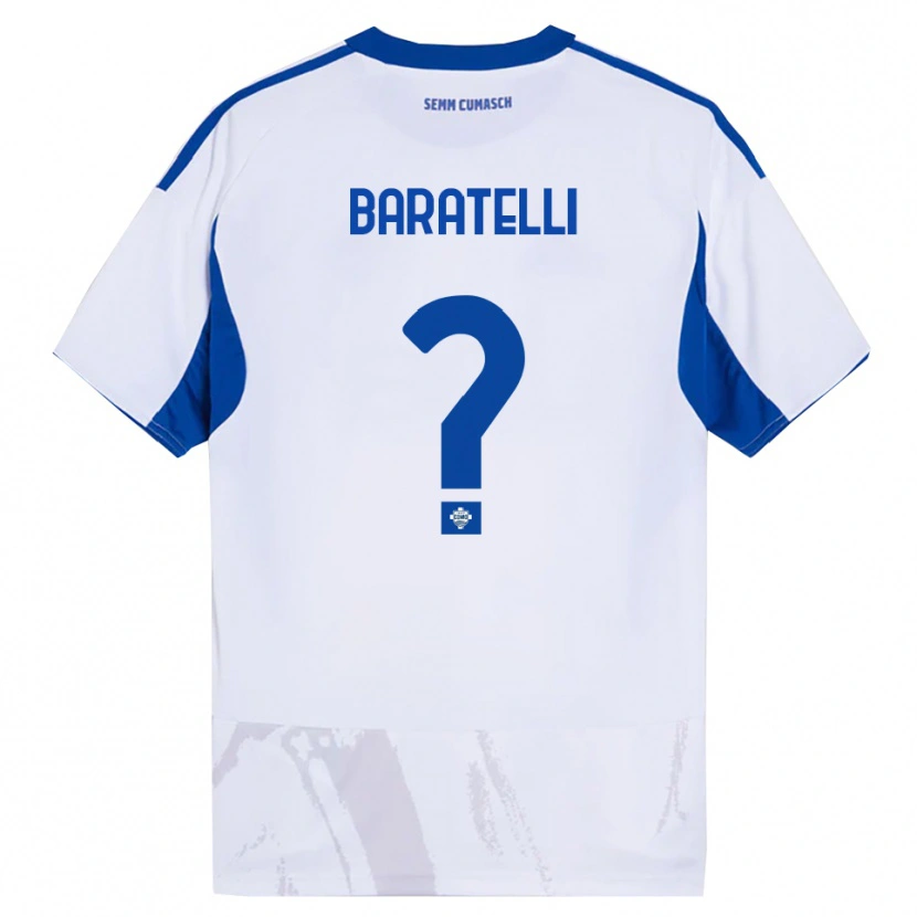 Danxen Dětské Mattia Baratelli #0 Bílá Modrá Daleko Hráčské Dresy 2025/26 Dres