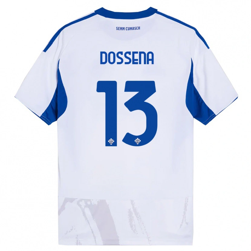 Danxen Dětské Alberto Dossena #13 Bílá Modrá Daleko Hráčské Dresy 2025/26 Dres