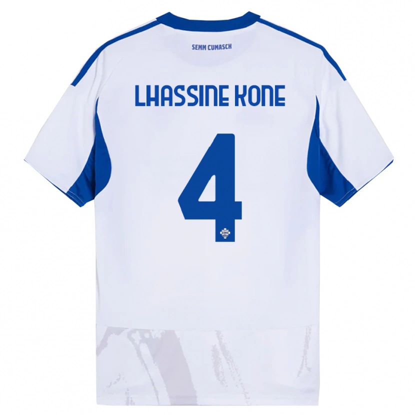 Danxen Dětské Ben Lhassine Kone #4 Bílá Modrá Daleko Hráčské Dresy 2025/26 Dres