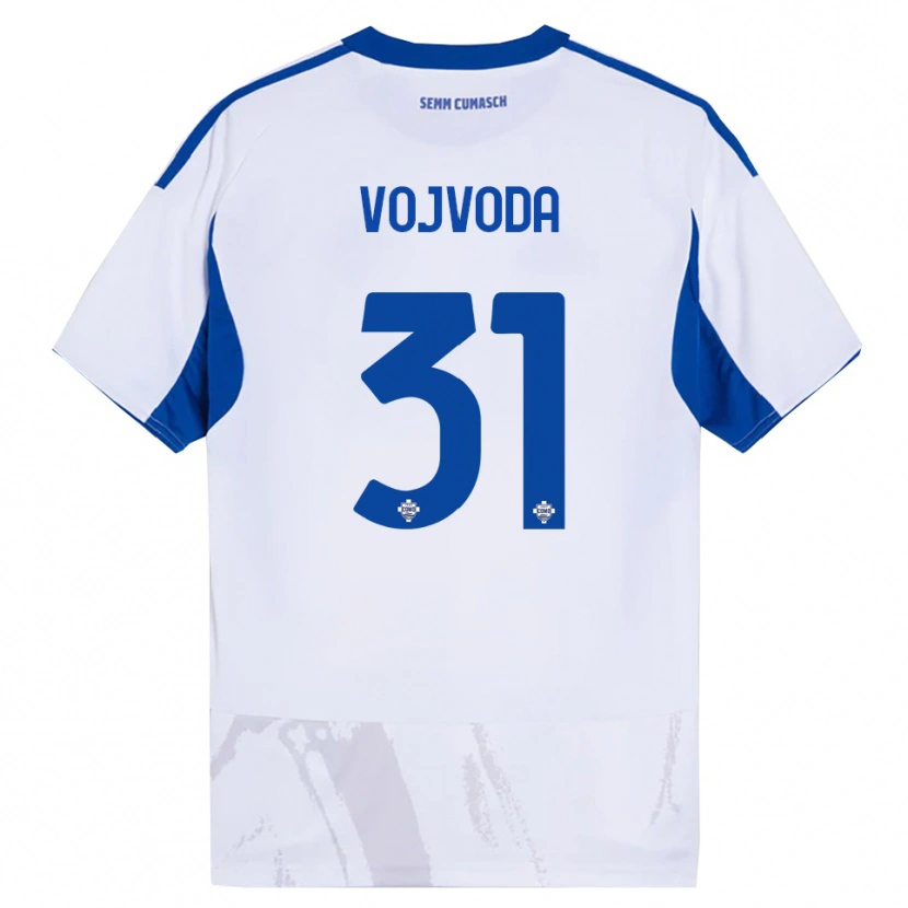 Danxen Dětské Mërgim Vojvoda #31 Bílá Modrá Daleko Hráčské Dresy 2025/26 Dres