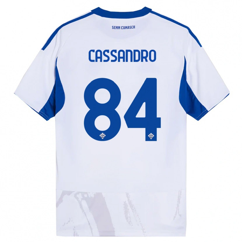 Danxen Dětské Tommaso Cassandro #84 Bílá Modrá Daleko Hráčské Dresy 2025/26 Dres