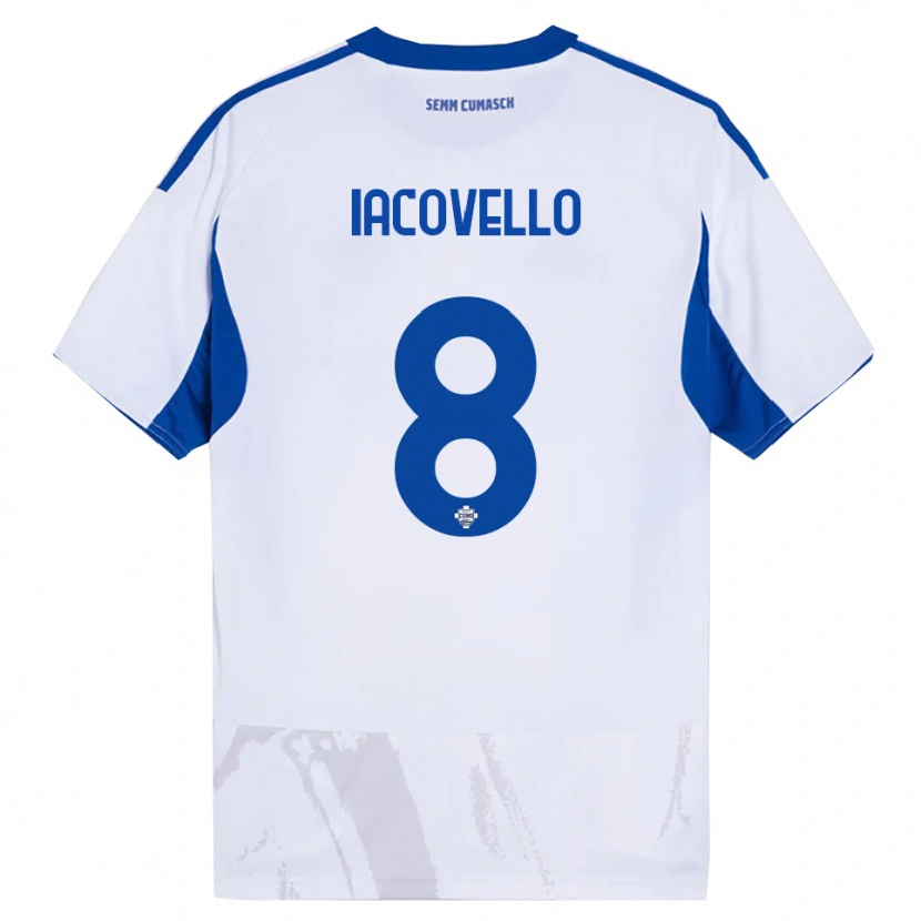 Danxen Dětské Mattia Iacovello #8 Bílá Modrá Daleko Hráčské Dresy 2025/26 Dres