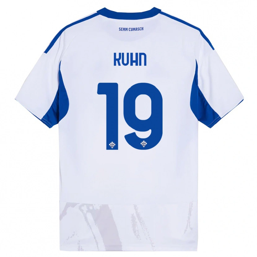 Danxen Dětské Nicolas Kühn #19 Bílá Modrá Daleko Hráčské Dresy 2025/26 Dres