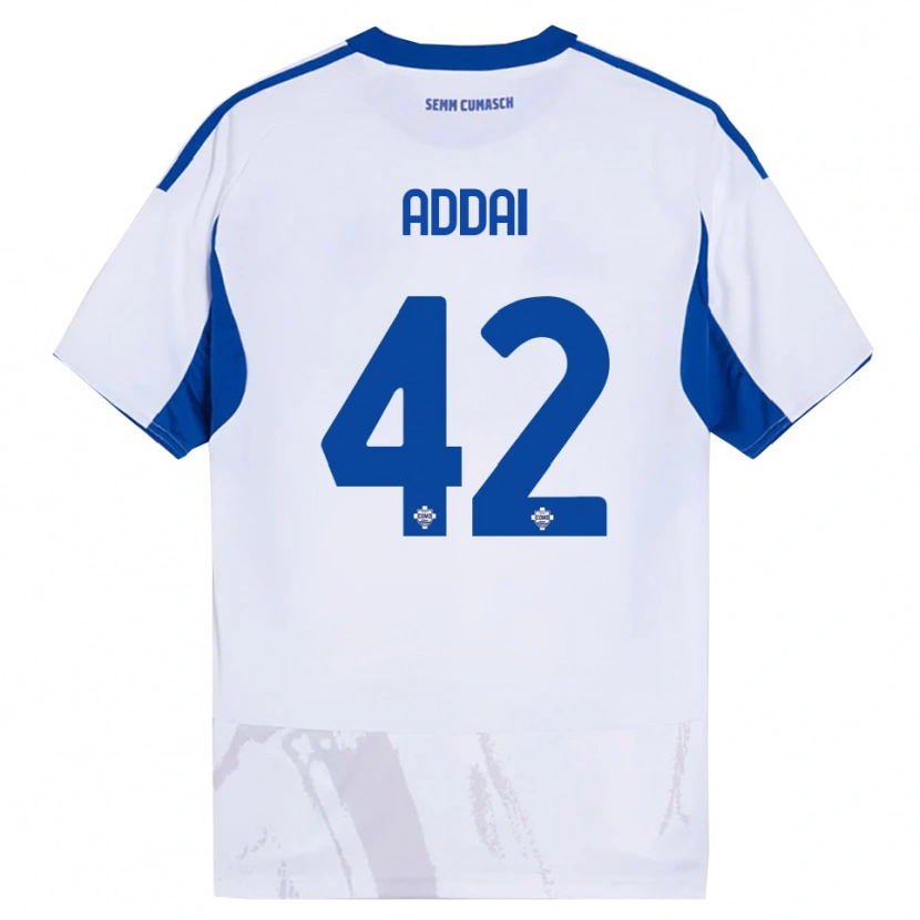 Danxen Dětské Jayden Addai #42 Bílá Modrá Daleko Hráčské Dresy 2025/26 Dres