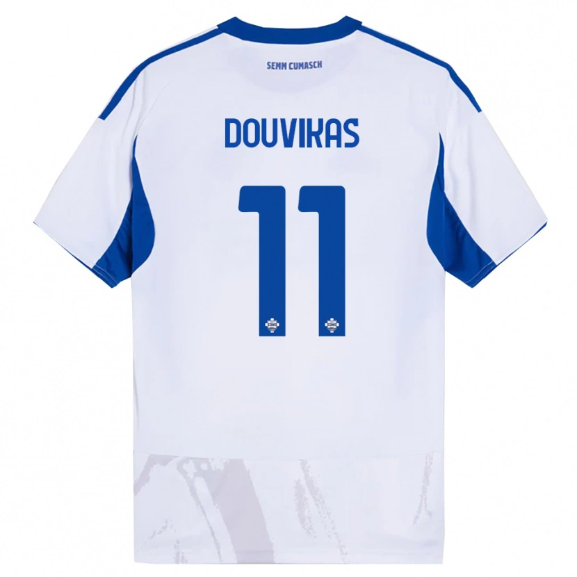 Danxen Dětské Anastasios Douvikas #11 Bílá Modrá Daleko Hráčské Dresy 2025/26 Dres