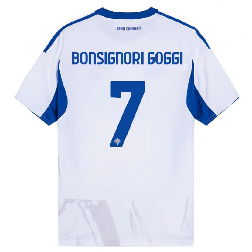 Danxen Dětské Lorenzo Bonsignori #7 Bílá Modrá Daleko Hráčské Dresy 2025/26 Dres