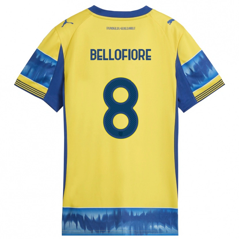 Danxen Dětské Nicola Bellofiore #8 Žlutá Modrá Daleko Hráčské Dresy 2025/26 Dres