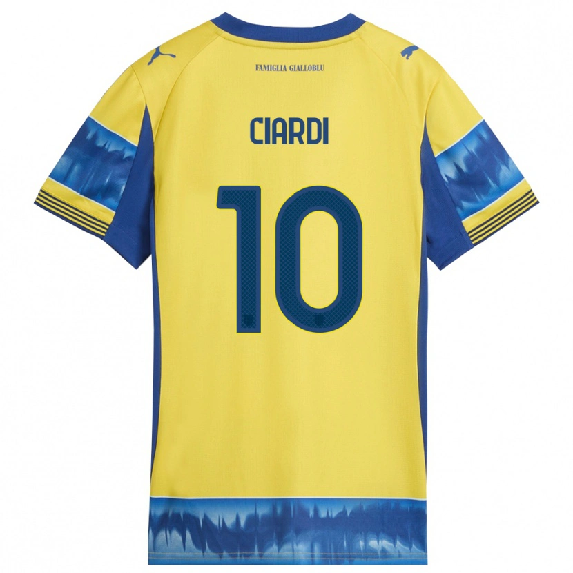 Danxen Dětské Alessandro Ciardi #10 Žlutá Modrá Daleko Hráčské Dresy 2025/26 Dres