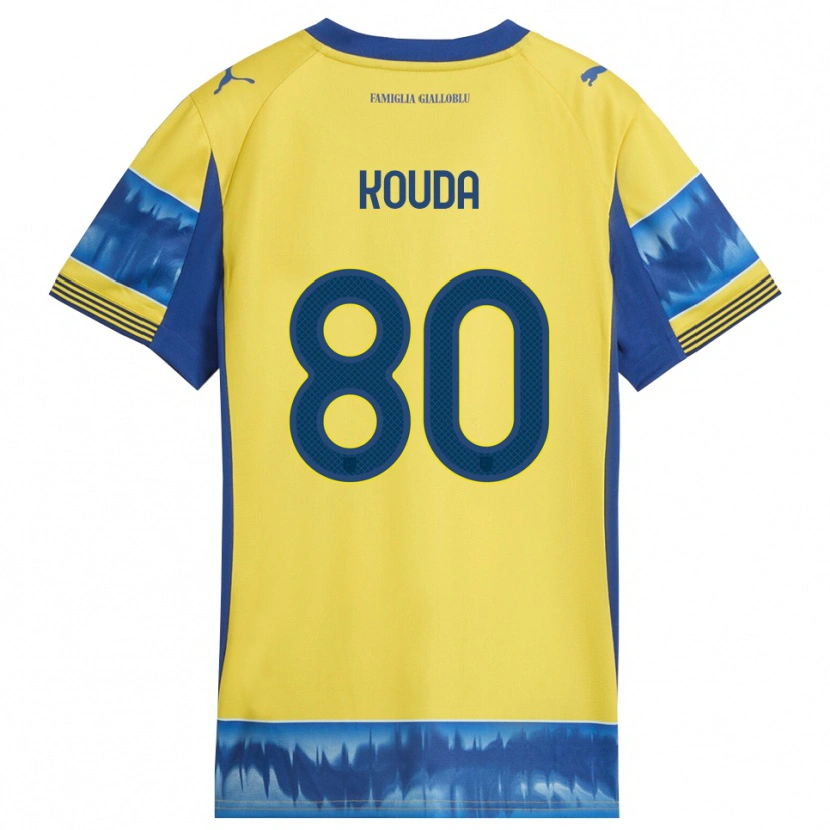 Danxen Dětské Rachid Kouda #80 Žlutá Modrá Daleko Hráčské Dresy 2025/26 Dres
