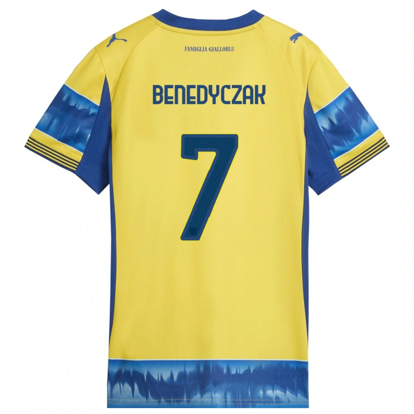 Danxen Dětské Adrian Benedyczak #7 Žlutá Modrá Daleko Hráčské Dresy 2025/26 Dres