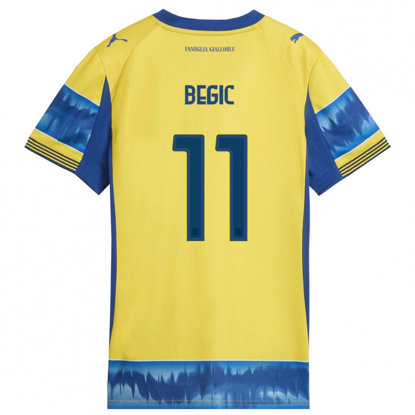 Danxen Dětské Tjas Begic #11 Žlutá Modrá Daleko Hráčské Dresy 2025/26 Dres