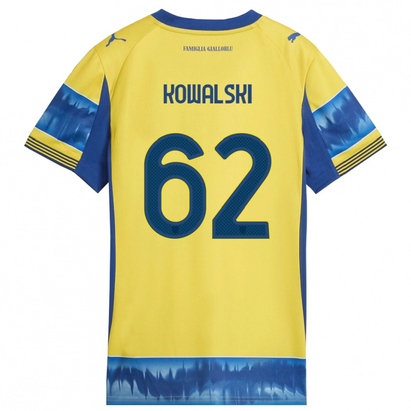 Danxen Dětské Mateusz Kowalski #62 Žlutá Modrá Daleko Hráčské Dresy 2025/26 Dres