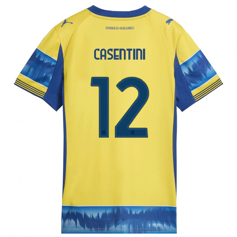 Danxen Dětské Gabriele Casentini #12 Žlutá Modrá Daleko Hráčské Dresy 2025/26 Dres