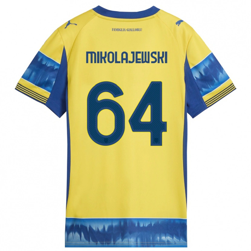 Danxen Dětské Daniel Mikolajewski #64 Žlutá Modrá Daleko Hráčské Dresy 2025/26 Dres