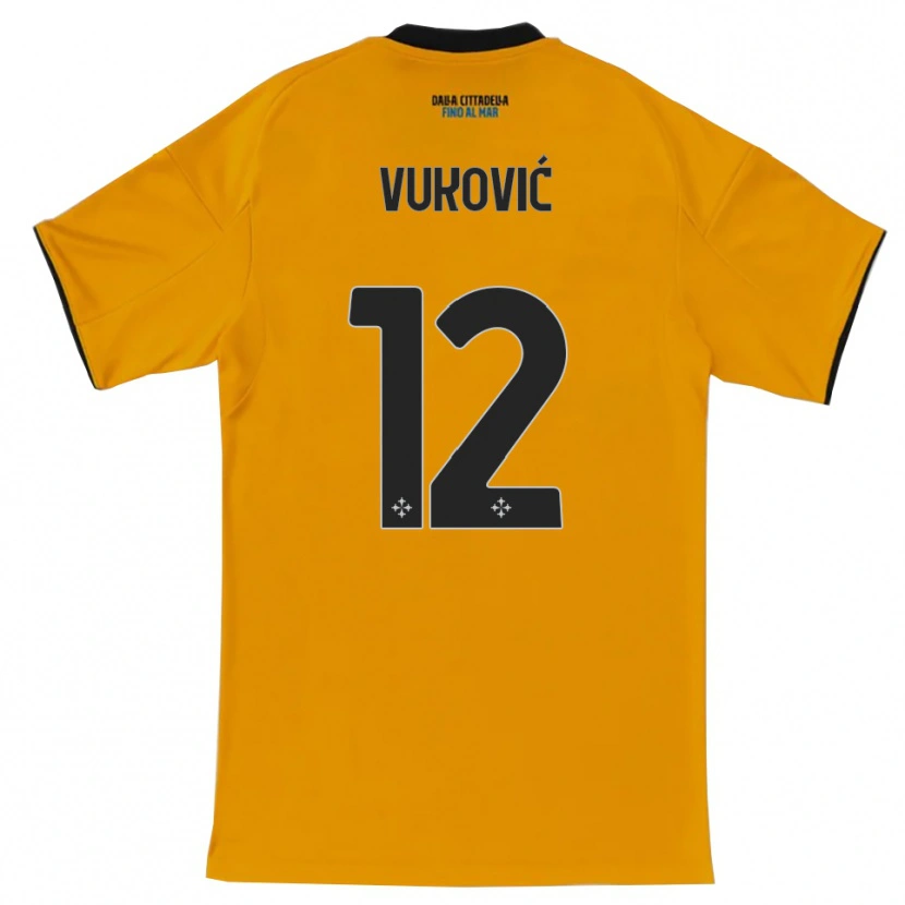 Danxen Dětské Ante Vukovic #12 Oranžová Modrá Daleko Hráčské Dresy 2025/26 Dres