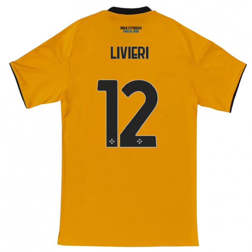 Danxen Dětské Alessandro Livieri #12 Oranžová Modrá Daleko Hráčské Dresy 2025/26 Dres