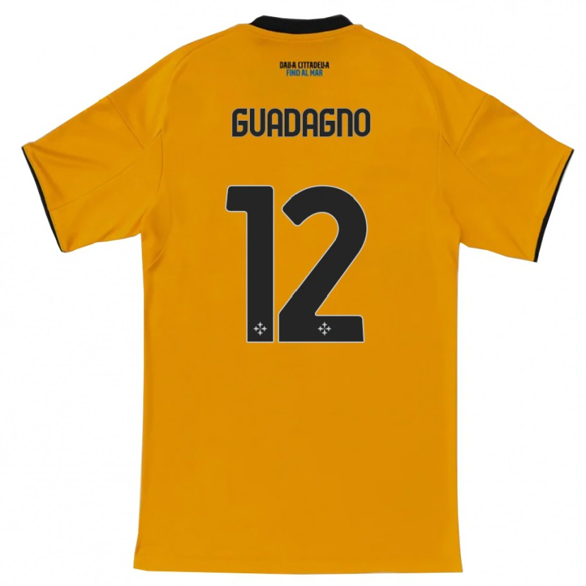 Danxen Dětské Johan Guadagno #12 Oranžová Modrá Daleko Hráčské Dresy 2025/26 Dres