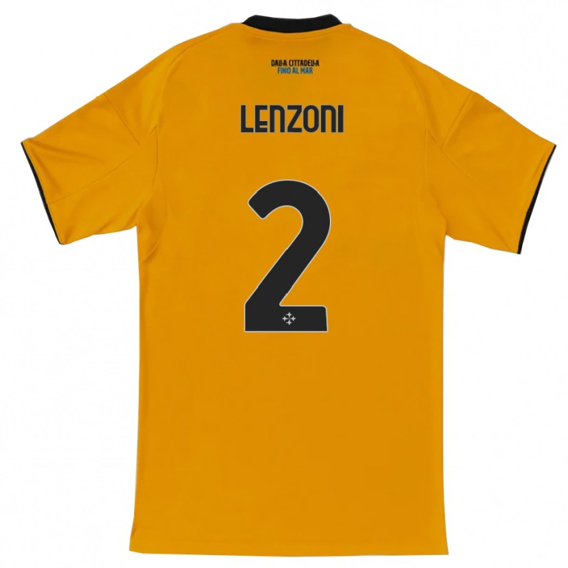 Danxen Dětské Samuele Lenzoni #2 Oranžová Modrá Daleko Hráčské Dresy 2025/26 Dres