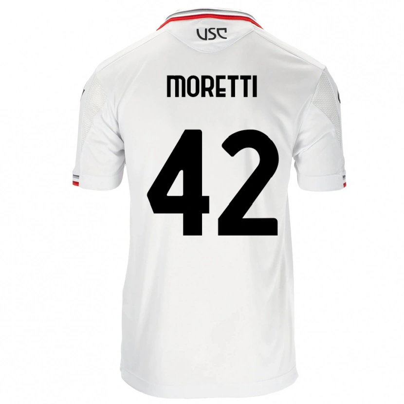 Danxen Dětské Lorenzo Moretti #42 Bílá Červená Daleko Hráčské Dresy 2025/26 Dres
