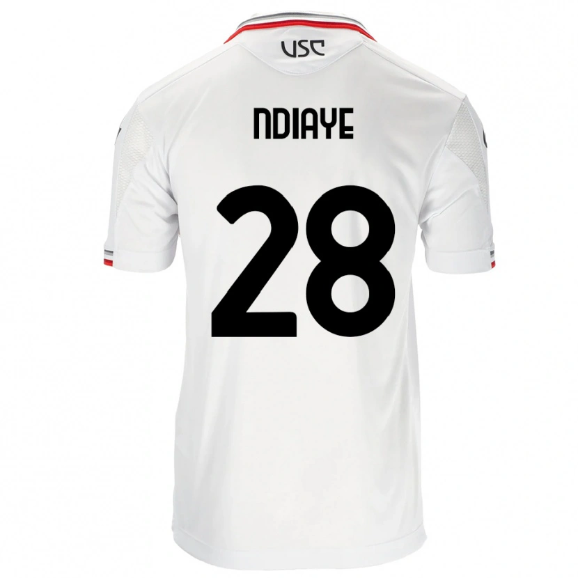 Danxen Dětské Maissa Ndiaye #28 Bílá Červená Daleko Hráčské Dresy 2025/26 Dres