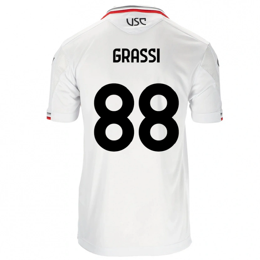 Danxen Dětské Alberto Grassi #88 Bílá Červená Daleko Hráčské Dresy 2025/26 Dres