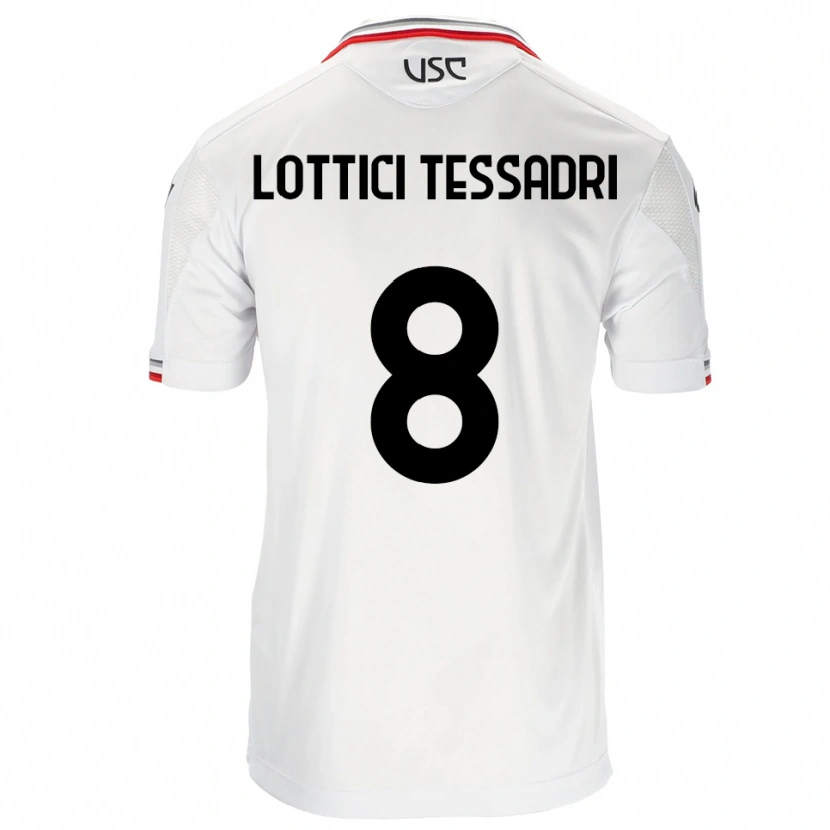 Danxen Dětské Simone Lottici Tessadri #8 Bílá Červená Daleko Hráčské Dresy 2025/26 Dres