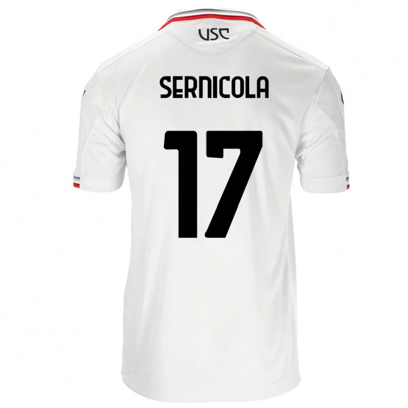 Danxen Dětské Leonardo Sernicola #17 Bílá Červená Daleko Hráčské Dresy 2025/26 Dres