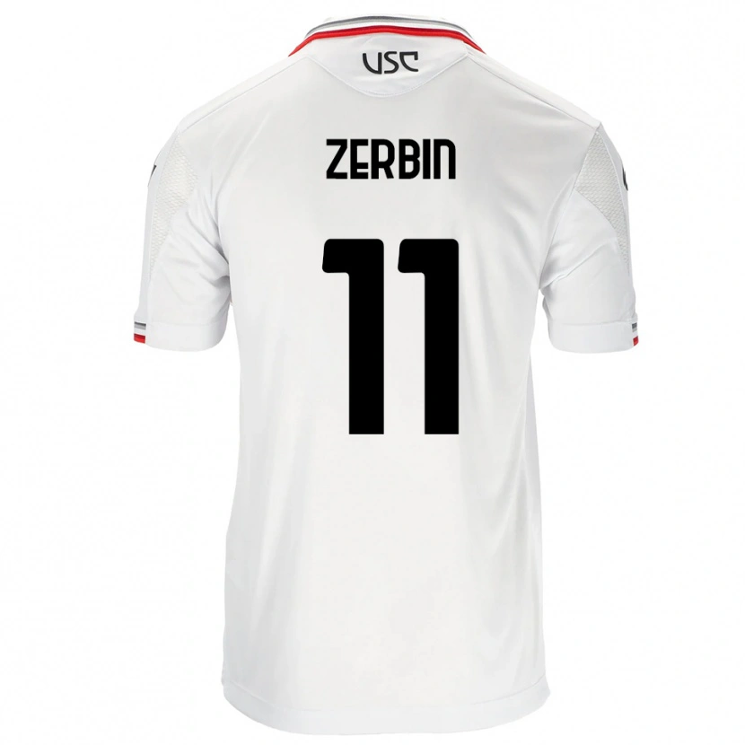 Danxen Dětské Alessio Zerbin #11 Bílá Červená Daleko Hráčské Dresy 2025/26 Dres