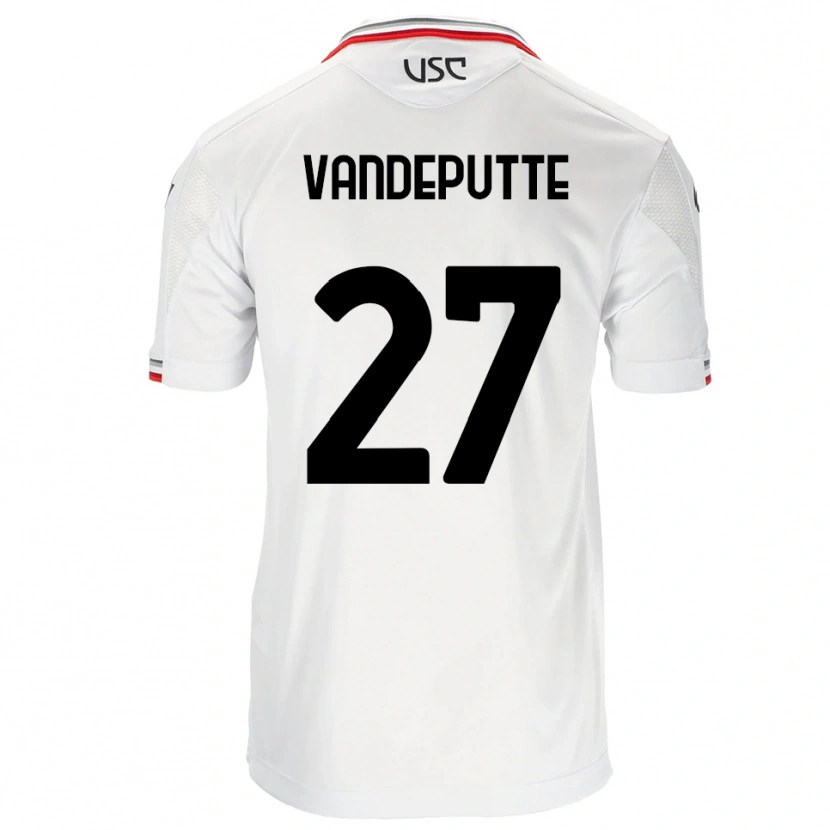 Danxen Dětské Jari Vandeputte #27 Bílá Červená Daleko Hráčské Dresy 2025/26 Dres