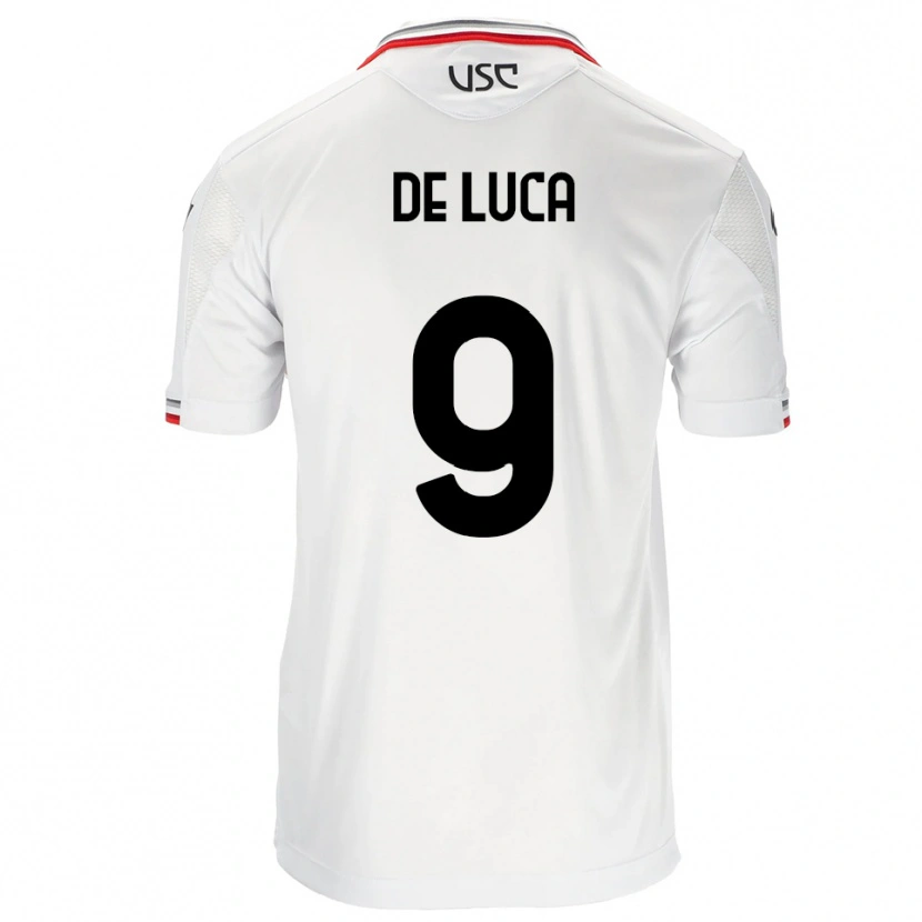 Danxen Dětské Manuel De Luca #9 Bílá Červená Daleko Hráčské Dresy 2025/26 Dres