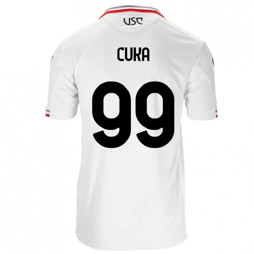 Danxen Dětské Samuel Cuka #99 Bílá Červená Daleko Hráčské Dresy 2025/26 Dres