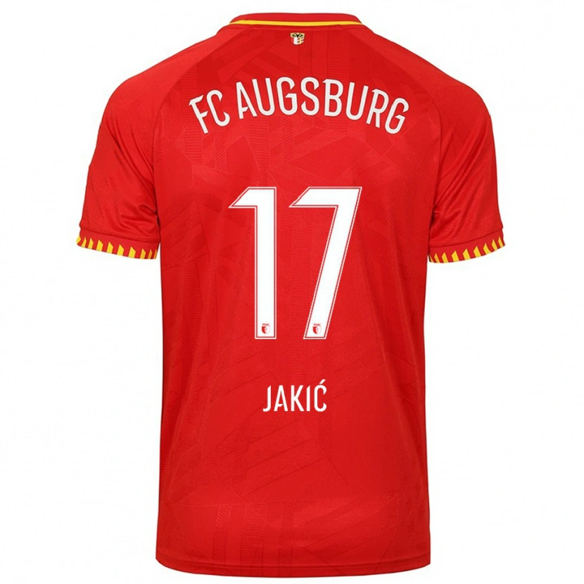 Danxen Dětské Kristijan Jakic #17 Červená Žlutá Daleko Hráčské Dresy 2025/26 Dres
